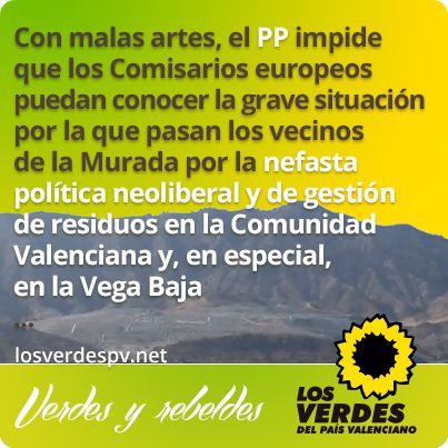 El PP veta tramitación urgente de petición de Los Verdes sobre vertederos en la Vega Baja e impide que se trate en esta legislatura